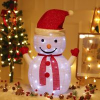1PC Christmas Light Up Ornament Christmas Snowman Ornament Mini Christmas Ornament Snowman Doll Lighted Christmas Decor  Luminous Decor Light
