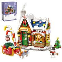 Christmas House Building Kit,Santa's Visit Block Toys Set,788 PCS Great Holiday Present Idea for Christmas Scene to Display,Party Gift for Boys Girls Age3+