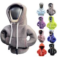 Car Shift Knob Hoodie,Funny Gear Shift Knob Shirt Sweater,Winter Warm Shift Knob Cover Sweater Shirt,Automotive Interior Novelty Accessories Decorations,Universal Fit Knob Cover Gift (Gray)