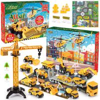 Christmas Advent Calendar for Kids Boys,Toys for Age3+ Year Old Boys Girls 24 Days Countdown Calendar with Alloy Construction Engineering Vehicle Toy Sets Xmas Gifts Stocking Stuffer for Boys Ages 3+
