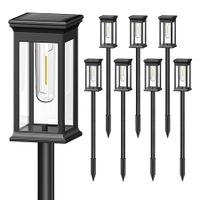 Solar Pathway Lights Outdoor,Upgraded Solar Outdoor Lights,Bright Solar Garden Lights Outdoor Waterproof,Auto On/Off Outdoor Solar Lights for Yard Landscape Path Lawn Patio Walkway (8 Pack)