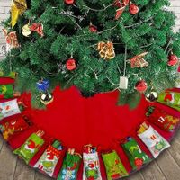 92CM Christmas Tree Skirt Decorations New Year Gift Bag Pendant Advent Calendar 2023 for Home Xmas Party Decoration Supplies