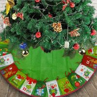 92CM Christmas Tree Skirt Decorations New Year Gift Bag Pendant Advent Calendar 2023 for Home Xmas Party Decoration Supplies