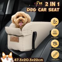 Dog Pet Cat Bed Sofa Car Seat Calming Carrier Chair Doggy Canine Puppy Mattress Couch Bedding Warming Booster Protector Lounge Travel Portable Cushion with Safety Belts