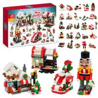 24 Days of Christmas Advent Calendar 2023,24 In 4 Christmas Building Block Stem Toys,1075 Pcs Christmas Countdown Calendar Building Sets Toys,Christmas Vacation Stocking Stuffers Gifts for Kids Age3+