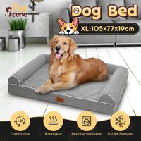 XL Dog Pet Cat Bed Sofa Calming Elevated Puppy Couch Water Resistant Warming Mattress Lounge Bedding Foam Cushion with Bolsters Removable Washable Cover