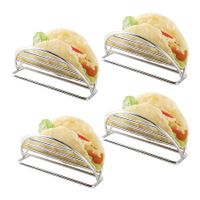 Set of 4 Stainless Steel Taco Holders for Soft or Hard Tacos, Burritos and Tortillas