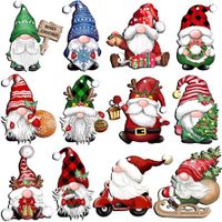 24 Pieces Christmas Wooden Ornaments, Christmas Tree Ornaments Wood Hanging Decor for Christmas Tree Decoration Party Supplies