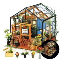 DIY Miniature House Kit Greenhouse, Tiny House Kit for Adults to Build, Gifts for Family and Friends (Cathy's Greenhouse)