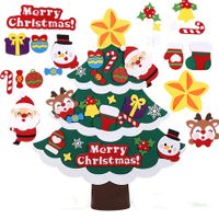 70*90cm NON WOVEN Christmas Tree  DIY Kids Christmas Craft Kit Christmas Tree 21 Pieces Removable Kids Christmas Tree Ornaments gifts