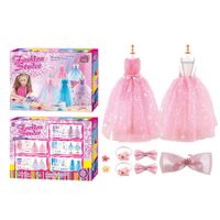 Fashion Design Kit for Girls,DIY Craft Kits,Handmade Set with Fabric,Mannequin Birthday Gift Idea for Girls 8+ Years Pink