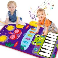 2 in 1 Piano Mat & Drum Mat Learning Toys Sensory Toys Early Educational Learning Toys for Kids Ages 3+