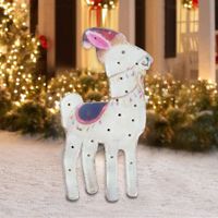 Light-Up Christmas Garden Decor, Acrylic Goat Garden Stake with Lights Yard Decor Garden Statue, Realistic Garden Sculpture for Pathway Backyard Lawn Landscape