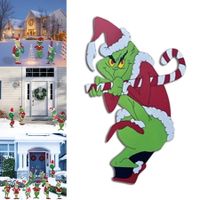 Grinch Christmas Yard Signs Decorations Outdoor Decoration Christmas Tree Corrugate Yard Stake Signs Christmas Decoration Lawn Yard Outdoor Decoration