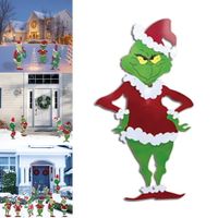 Grinch Christmas Yard Signs Decorations Outdoor Decoration Christmas Tree Corrugate Yard Stake Signs Christmas Decoration Lawn Yard Outdoor Decoration