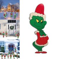 Grinch Christmas Yard Signs Decorations Outdoor Decoration Christmas Tree Corrugate Yard Stake Signs Christmas Decoration Lawn Yard Outdoor Decoration