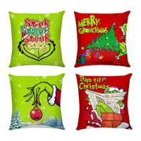 Christmas Pillow Covers Set of 4 18x18 Inch Green Christmas Decorations Gifts for Winter Holiday Farmhouse Indoor Decor