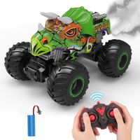 Remote Control Monster Truck RC Dinosaur Car Toys with Music Lights for Kids Birthday for Boys Ages 6+