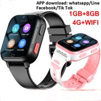 2023 New 4G Video Call Kids Smart Watch GPS HD Camera 700Mah RAM 1GB ROM 8GB Children Watches Voice Chat Student Smartwatch Color Black