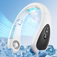 Neck Air Conditioner Portable Neck Fan with Semiconductor Cooling Airflow Fans Portable Rechargeable with 3 Speeds LED Display for Outdoor Travel Indoor