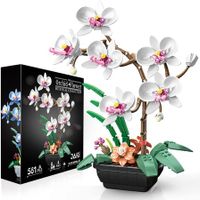 Flower Orchid Building Blocks, Plant Decoration, Artificial Building Set, Home Decoration Accessory for Adults, Botanical Collection, Ideal Gift, 581pcs