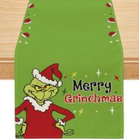 Christmas Grinch Table Runner Decor  for Table Funny Xmas Decor Seasonal Winter Holiday Home Party Dining Table Decorations-33*180cm