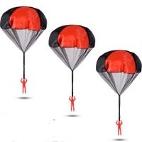 3 Pcs Parachute Toys for Kids, Tangle Free Outdoor Flying Parachute Men Toys for 3 4 5 6 7 8 9 10 Year Old kids Red