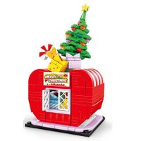 Christmas Apple House Fun and Colorful Shop - 342 Piece Modular Building Blocks Set Brick or Model or Decoration, Comes with Light Kit Fun for Teens and Adults