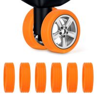 Luggage Wheels Covers,8Pcs Colorful Silicone Suitcase Wheels Covers,Anti-Noise Shock-Proof Luggage Wheel Protector,Carry on Luggage Compartment Wheel Protection Cover (Orange)