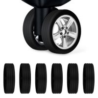Luggage Wheels Covers,8Pcs Colorful Silicone Suitcase Wheels Covers,Anti-Noise Shock-Proof Luggage Wheel Protector,Carry on Luggage Compartment Wheel Protection Cover (Black)