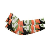 2-Pack of Cooling UV Protection Upf 50+ Arm Sleeves Color Orange And Green