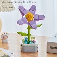 Building Block Flower Bouquet Building Sets DIY Creative Potting Building Blocks Flowers Artificial Flower Toy Gifts(Azaleas)