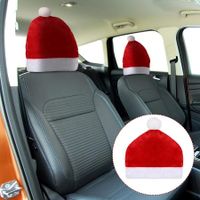Santa Claus Hat Car Headrest Cover Cute Santa Car Decoration Interior Accessories Car Christmas Decorations For Cars Vehicle Headrest Accessories