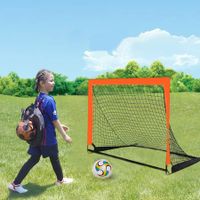 2 Pack 4’ x 3’ Size Portable Kid Soccer Goals for Backyard, Indoor and Outdoor Pop Up Soccer Goals,  120 x 90 x 90 cm Orange
