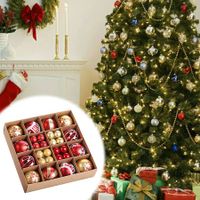 Ball Ornaments Set Shatterproof Christmas Tree Decor Decorative Set, for Home Holiday Wedding Party Xmas Hanging Decorations - Red/Gold.