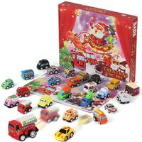 Advent Calendar Plastic Pull Back Cars for Boys, Girls, Kids  with 1 Map for Christmas Gifts Perfect Decor, Party Favors, Birthday