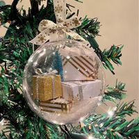 3pcs x 9cm Christmas Clear Tree Ball Home/Office Hanging Ornament Funny Christmas Decorations Wedding Party, Xmas, Thanksgiving Holiday Home Office Decor