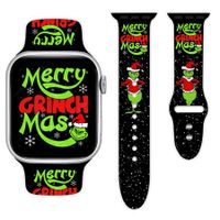 Christmas Holiday Watch Band Compatible with Apple Watch 42mm 44mm 45mm Silicone Wristbands Replacement Strap for Women Men