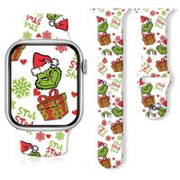 Merry Christmas Bands Compatible with Apple Watch Band 42mm 44mm 45mm,Silicone Strap Wristbands Compatible with iWatch Bands for Women Men Girls Boys