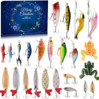 Advent Calendar Fishing Christmas Countdown - 24 Days Fishing Lures Set for Fisher Adult Men Teen Boys - 2023 Xmas Surprise Gift