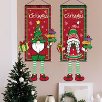 Merry Christmas Wall Sign Christmas Gnonme Porch Banner Christmas Elf Front Door Hanger Holiday Flags Outdoor Indoor Wall Decor Home Christmas Party Supplies