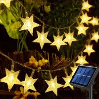 Solar String Lights Outdoor, 23ft 50 LED Solar String Lights 8 Modes Waterproof for Garden Patio Landscape Christmas Tree Decoration (Warm White)