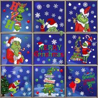 9 Sheets Grinch Christmas Decorations Window Clings, 102pcs Christmas Window Stickers for  Home School