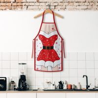 1pc, Polyester Apron, Christmas Theme Apron,  Printed Apron, Fashion Housework Kitchen Household Workwear, Kitchen Supplies, Christmas Decor