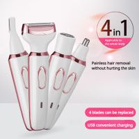 4 in 1 Lady Electric Women Shaver Facial Hair Removal Bikini Leg Body Epilator  For Women Nose Hair Remover Trimmer Face Lip Hair Shaving Armpit