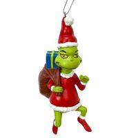 Christmas Grinch Ornaments, 3D Christmas Hanging Ornament, Funny Christmas Tree Decorations (Green)