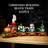 Christmas Train Building Kit with Snowman,Stocking Stuffer Xmas Gifts for Boys Girls Ages 6+ Christmas Décor Building Kit(621+Pcs)