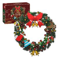 Christmas Wreath Building Blocks Kit Eucalyptus Wreath Decorated House Model for Xmas STEM Toys Gift for 8+ Kids  (1002 Pcs)