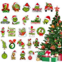 24pcs Grinch Christmas Ornaments for Tree Decorations Christmas Ornaments Resin Miniatures for Craft Christmas Decor