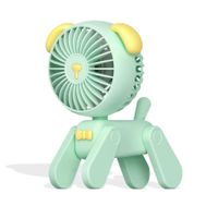 7 inch Small Desk Fan USB Rechargeable Battery Foldable Fan for Grils Women with 3 Speeds Strong Wind for Home Office Outdoor Travel - Green
